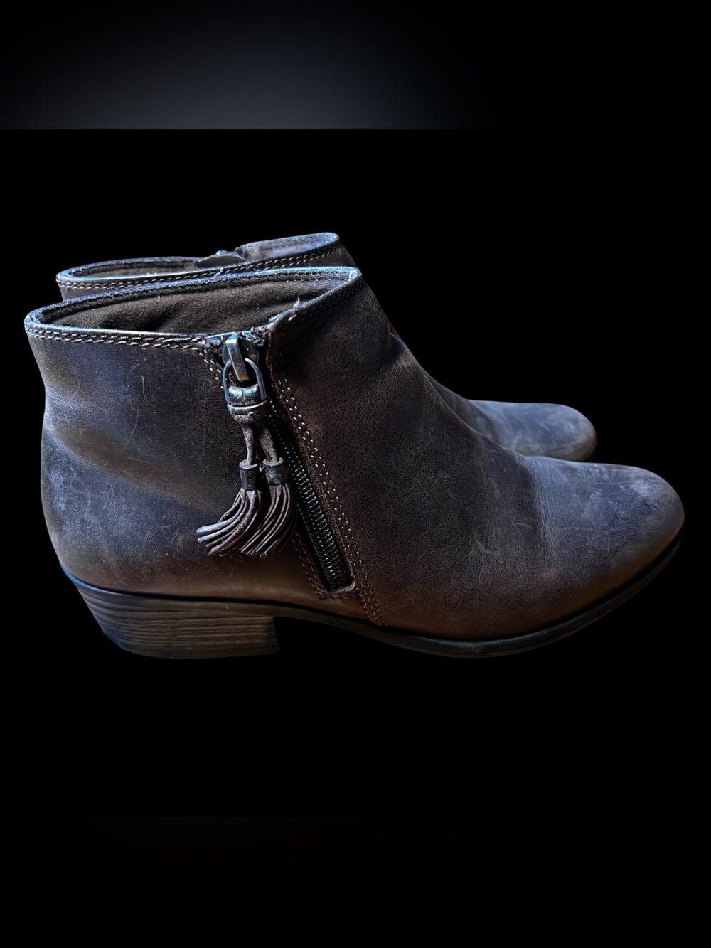 Clarks Addiy Terri Leather Ankle Boots – Ultimate Comfort Double Tassel Booties